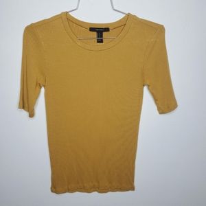 Forever21 crop top size small mustard color
